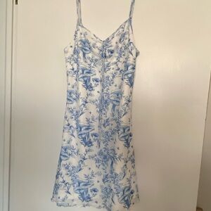 Blue and White Floral Dress